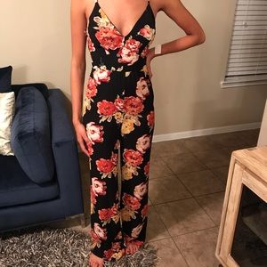 Black Floral Jumpsuit